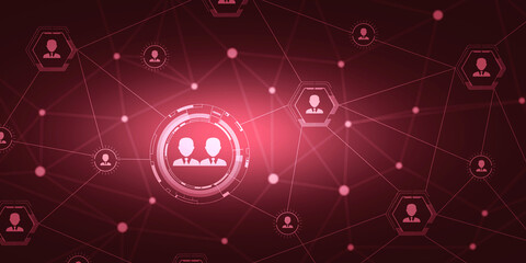 2d illustration Business Network concept

