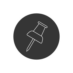 Push pin line icon, vector illustration