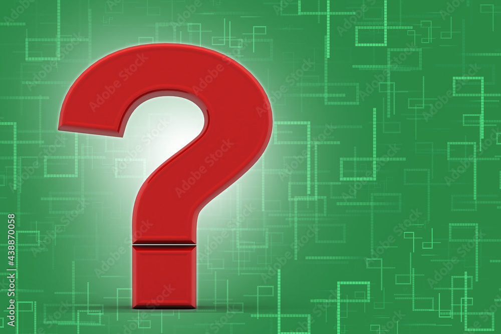 Poster 3d rendering question mark