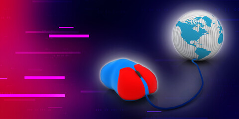 3d rendering globe with mouse