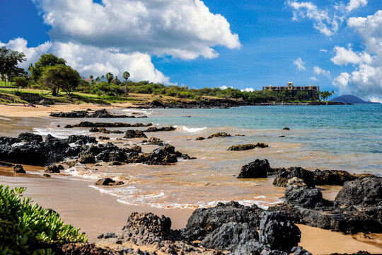 A small beach cove in Kihei on the Island of Maui, Hawaii.