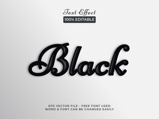 Black text effect style. Editable text effect.