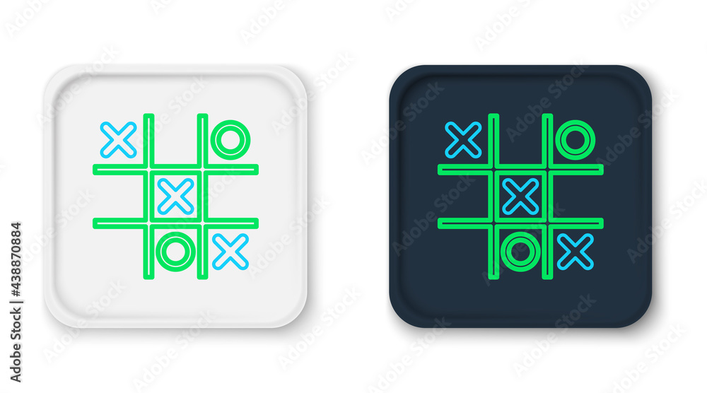 Poster line tic tac toe game icon isolated on white background. colorful outline concept. vector