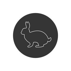 Rabbit line icon vector flat style