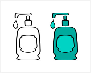 Doodle cream or soap set icon isolated on white. Vector stock illustration. EPS 10