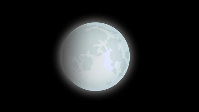 Moon. Moon eclipse animation, alpha channel enabled. Cartoon