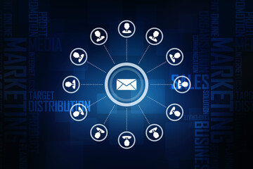 2d illustration Business Network concept

