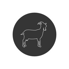 Farm Animals Goat Line Icon Vector Illustration