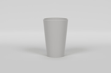 Paper coffee cup on light grey background. Mock up. - 438874059