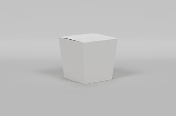 Closed box on gray background for food delivery. Gift box or noodle box mock up. - 438874068
