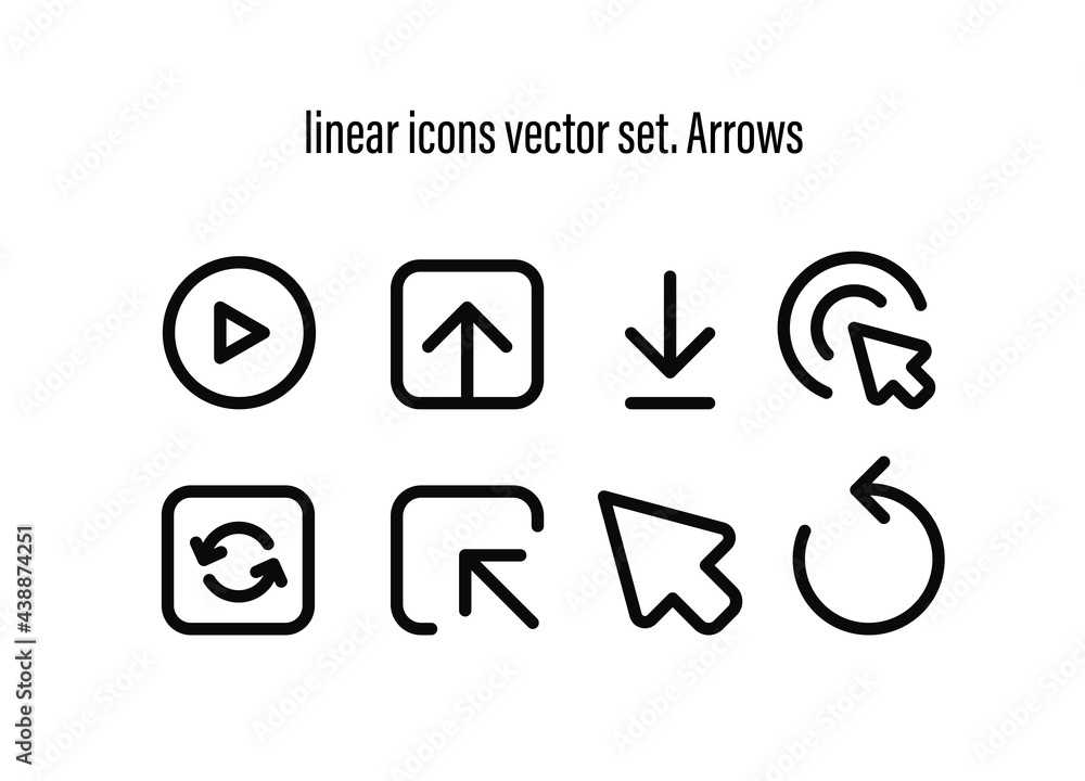 Aufkleber linear icons vector set. arrows