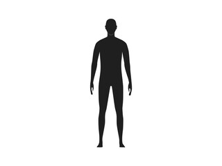 Front view of a male human body silhouette.