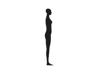 Fototapeta na wymiar Side view of a female human body silhouette.