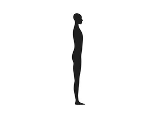 Side view of a neutral gender human body silhouette.