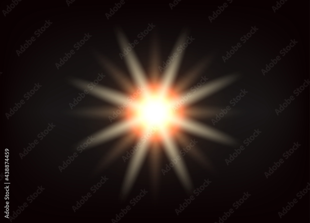 Poster bright flash effect on dark background