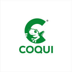 Coqui, frog, letter C, initial logo design - obrazy, fototapety, plakaty