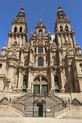 Fototapeta premium Main facade of the Santiago de Compostela Cathedral in Galicia, Spain.
