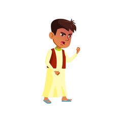 mad egyptian boy child screaming at domestic animal cartoon vector. mad egyptian boy child screaming at domestic animal character. isolated flat cartoon illustration