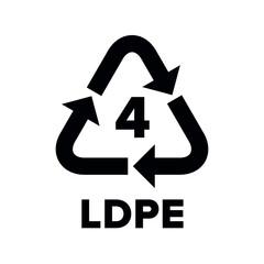 Plastic recycling code applied to packaging (LDPE, PELD). Vector sign.