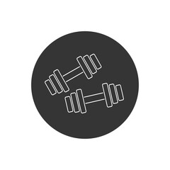 Dumbbells line icon isolated on white background vector