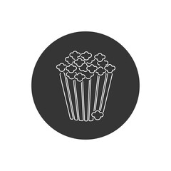 Popcorn line icon in flat style. Vector