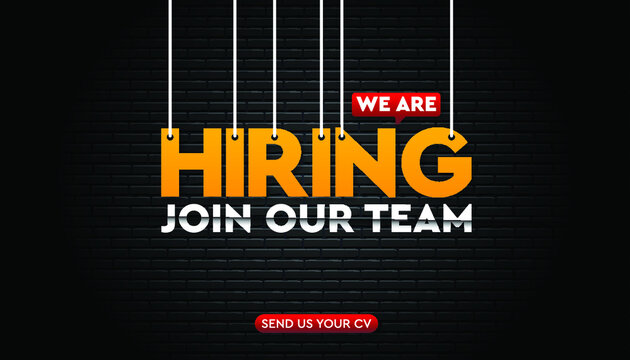 We are hiring with brick wall background template.