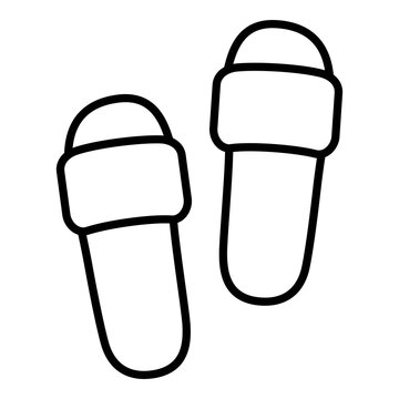 Spa slippers line icon, vector illustration
