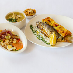 grilled fish with vegetables