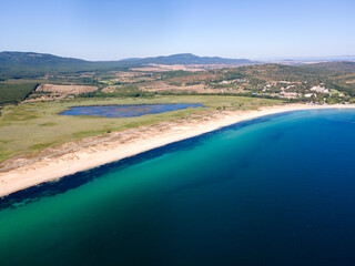 Aerial view of The Driver Beach near resort of Dyuni, Bulgaria