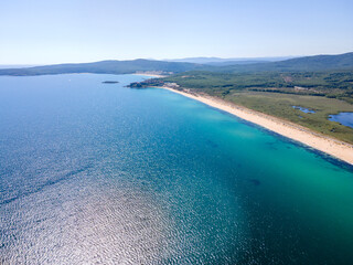Fototapeta na wymiar Aerial view of The Driver Beach near resort of Dyuni, Bulgaria