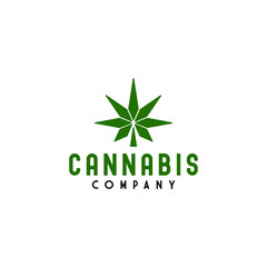 Cannabis Hemp Plant medical Simple Logo Design