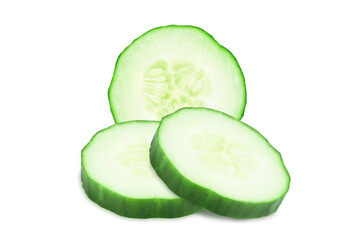 cucumber slices isolated on white background