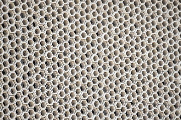Metal hexagonal bee hive patterned background