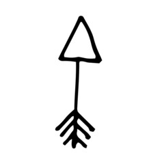 Hand drawn arrow in doodle style.