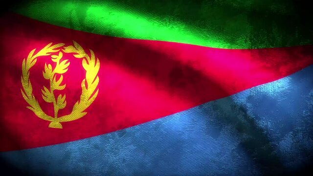 Eritrea grungy flag loop