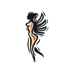 Angel Body Sexy Vector Logo Design
