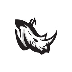 Rhino Animal Head Vector Logo Design