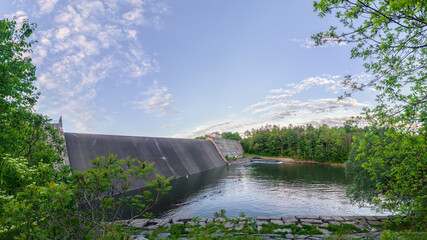 Wide 16:9 Aspect Ratio View of the Delta Dam State in Rome, New York known as Black River