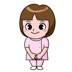 看護士　介護士　病院　病気　治療　イラスト素材