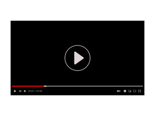 Video player. The screen is black with elements of volume settings, window size, playback speed, picture quality. 