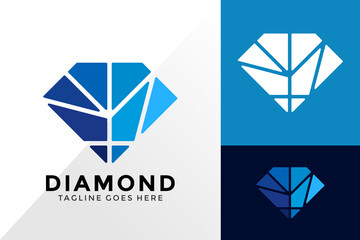Diamond Crystal Logo Design, Brand Identity Logos Designs Vector Illustration Template