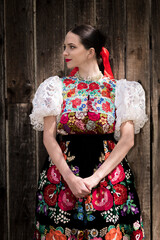 Slovak folklore. Slovakian folk girl.