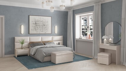 3d rendering luxury bedroom