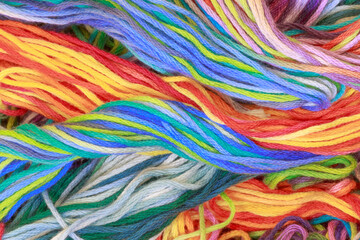 Multicolored Strands of Yarn
