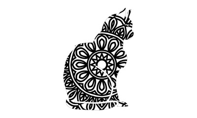 Cat Coloring book vector for adults