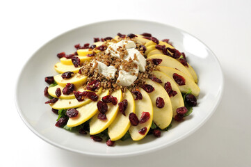 Apple salad with cranberry and goat cheese