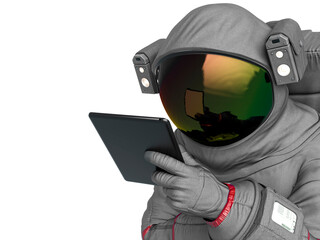 astronaut with s tablet