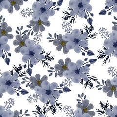seamless pattern of grey flower bouquet for fabric design