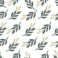 seamless pattern of green and soft yellow leaf for fabric and background design