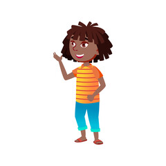 funny african girl preteen has conversation with boyfriend in garden cartoon vector. funny african girl preteen has conversation with boyfriend in garden character. isolated flat cartoon illustration